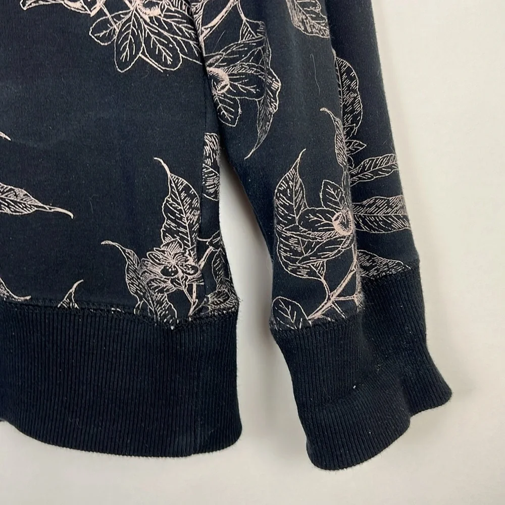 Style & Co Floral Black Sweatshirt tan print M - Picture 6 of 9